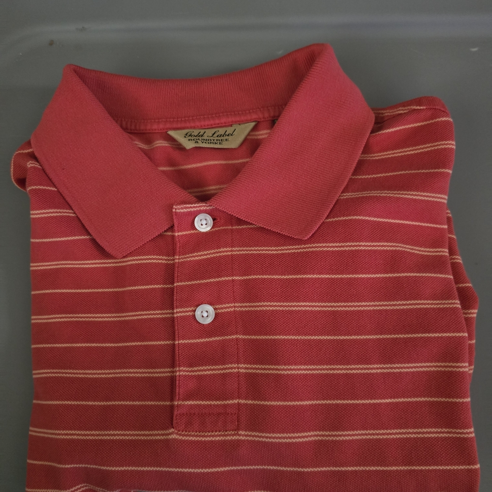 Casual Label Men's Red Striped Polo Shirt